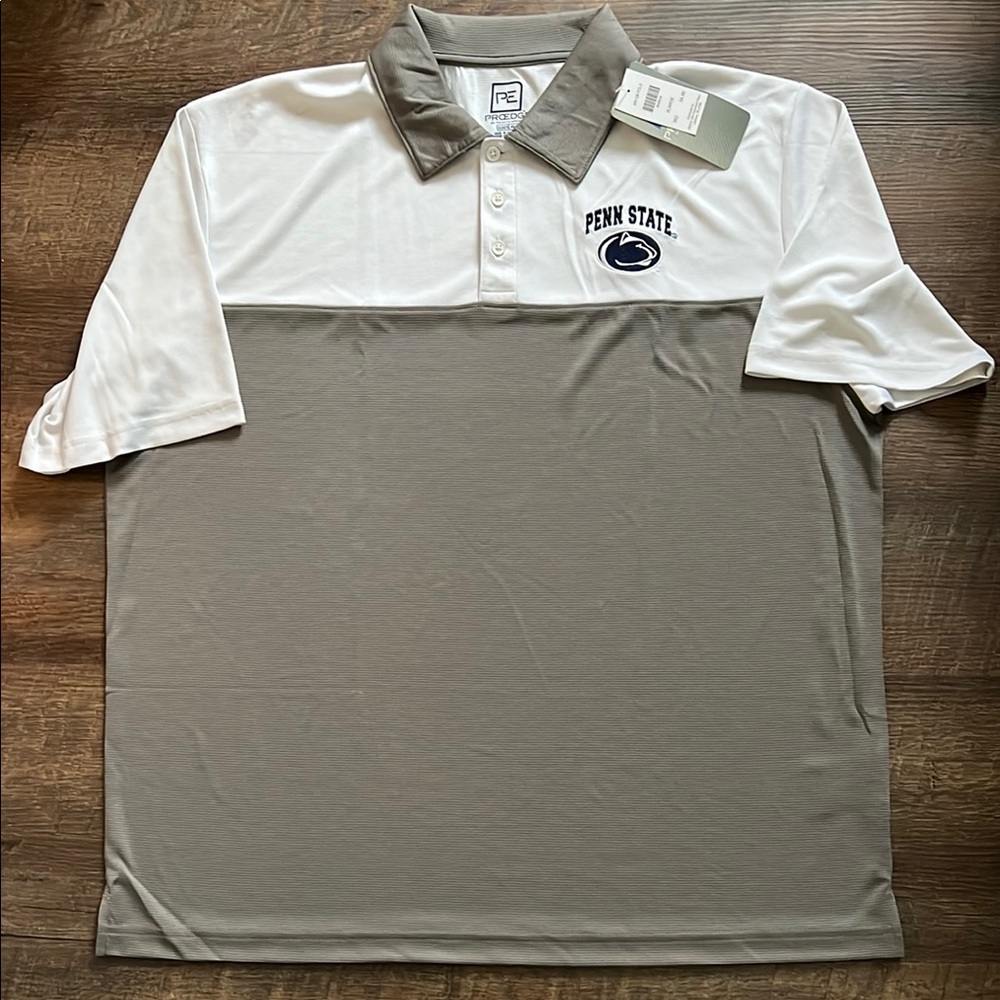 Penn State Two-Tone Polo Shirt - White and Gray